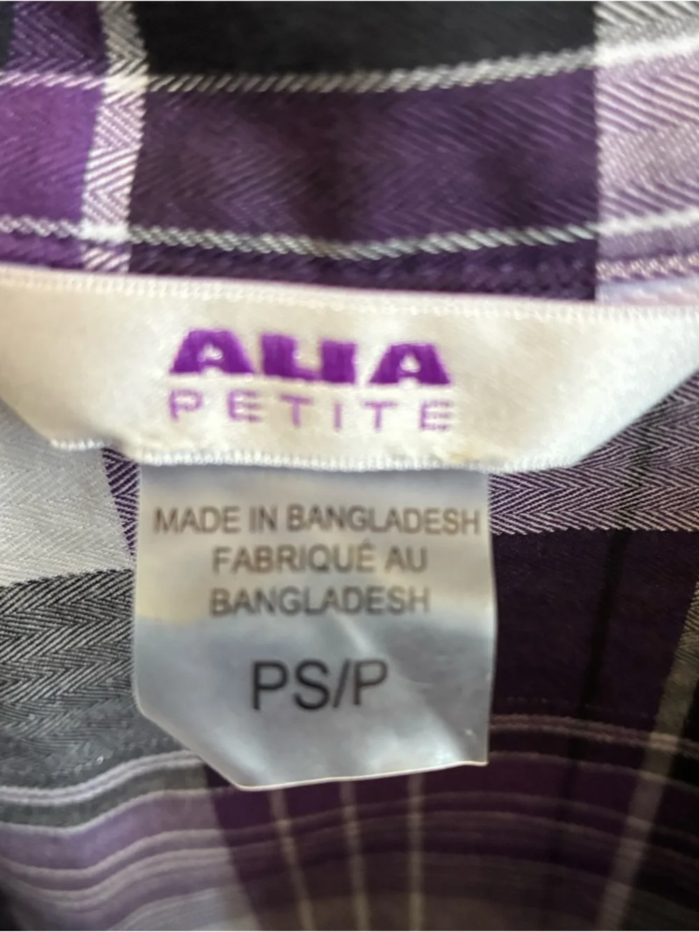 Alia Petite Purple & Black Plaid Shirt - Picture 2 of 3